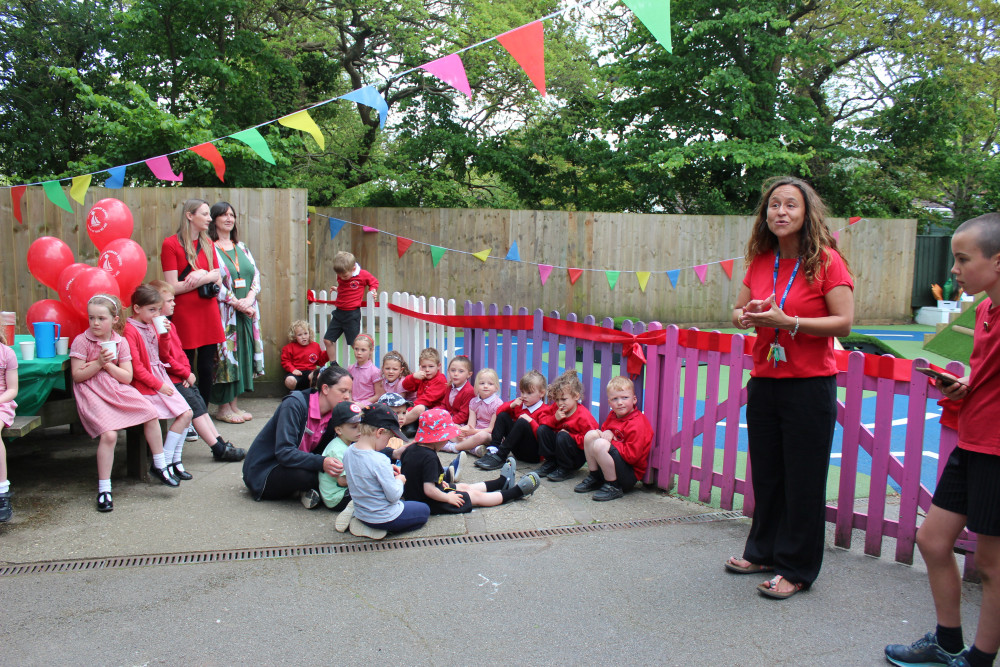 Seaton Primary School headteacher Jenna McCaffery welcomes guests to the event