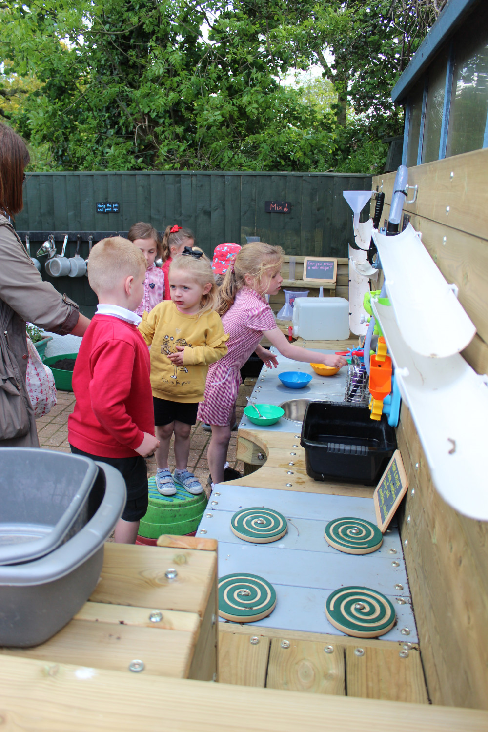 A creation station encourages messy play and imagination