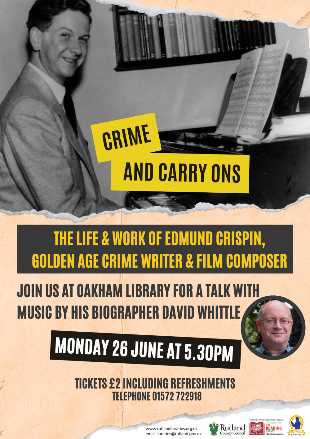 Crime and Carry Ons: the life and work of Edmund Crispin, Golden Age crime writer and film composer