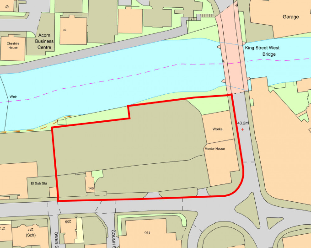 The development would make use of a brownfield site on King Street West, at the corner of Chestergate (Image - Planning document)