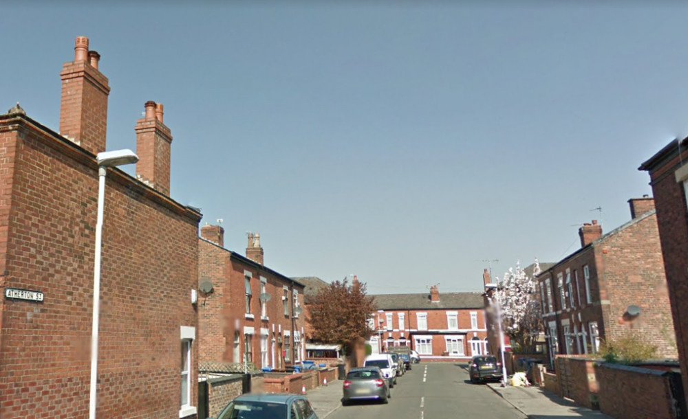 Police have confirmed that evidence of a cannabis farm was discovered in the house on Atherton Street, Edgeley, which was seized by fire around 11am on 20 May (Image - Google Maps)