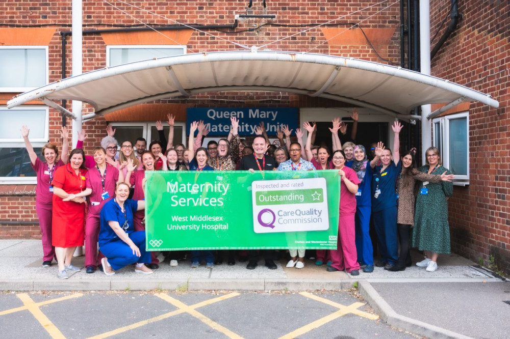 Jubilant maternity services staff at West Mid Hospital celebrate ‘Outstanding’ verdict