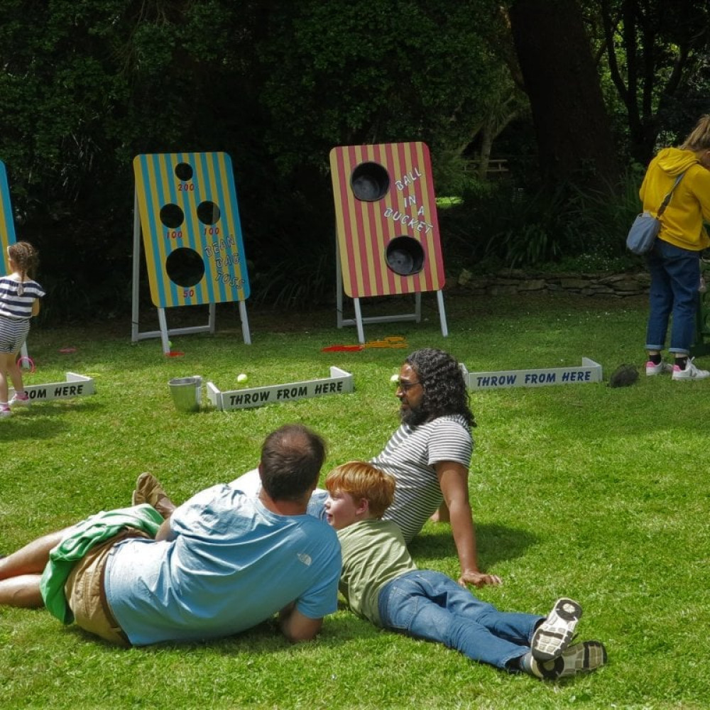 Families playing games in the gardens on Falmouth Campus (Image: Katie Murphy) Families playing games in the gardens on Falmouth Campus (Image: Katie Murphy)