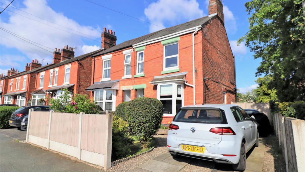 The three-bedroom semi-detached property on Primrose Avenue, Haslington, Crewe (Stephenson Browne).