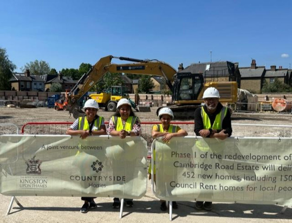 Residents at the Cambridge Road Estate groundbreaking ceremony (Credit: Kingston Council)