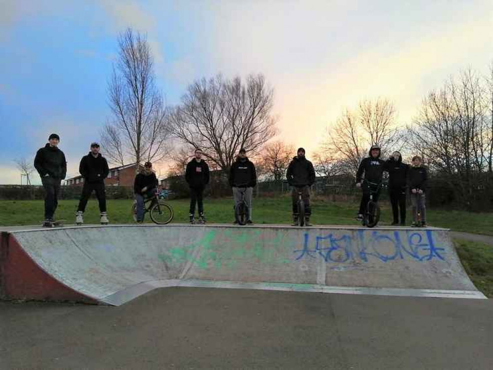 Skate park users, aged between 19 and 26, who used to make sure the space was kept clean at tidy. Image: Helen Watson Skate park users, aged between 19 and 26, who used to make sure the space was kept clean at tidy. Image: Helen Watson