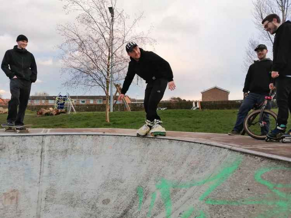 Skate park users, aged between 19 and 26, who used to make sure the space was kept clean at tidy. Image: Helen Watson Skate park users, aged between 19 and 26, who used to make sure the space was kept clean at tidy. Image: Helen Watson