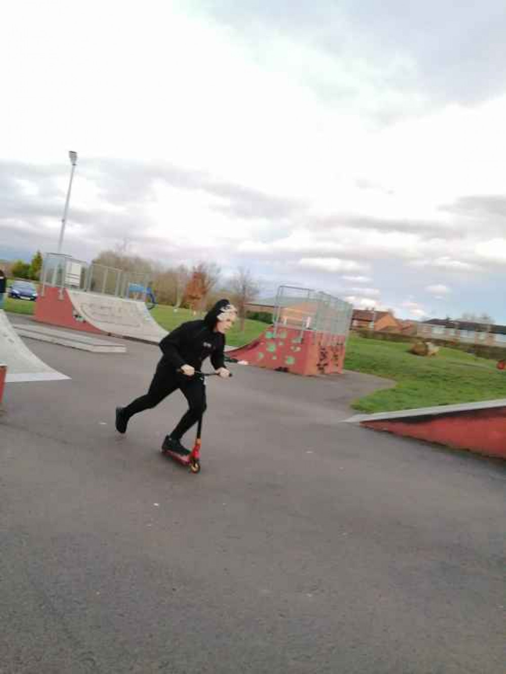 Photos taken in March just before 6pm, when the skate park is near unusable because of the lack of light. Image: Helen Watson Photos taken in March just before 6pm, when the skate park is near unusable because of the lack of light. Image: Helen Watson