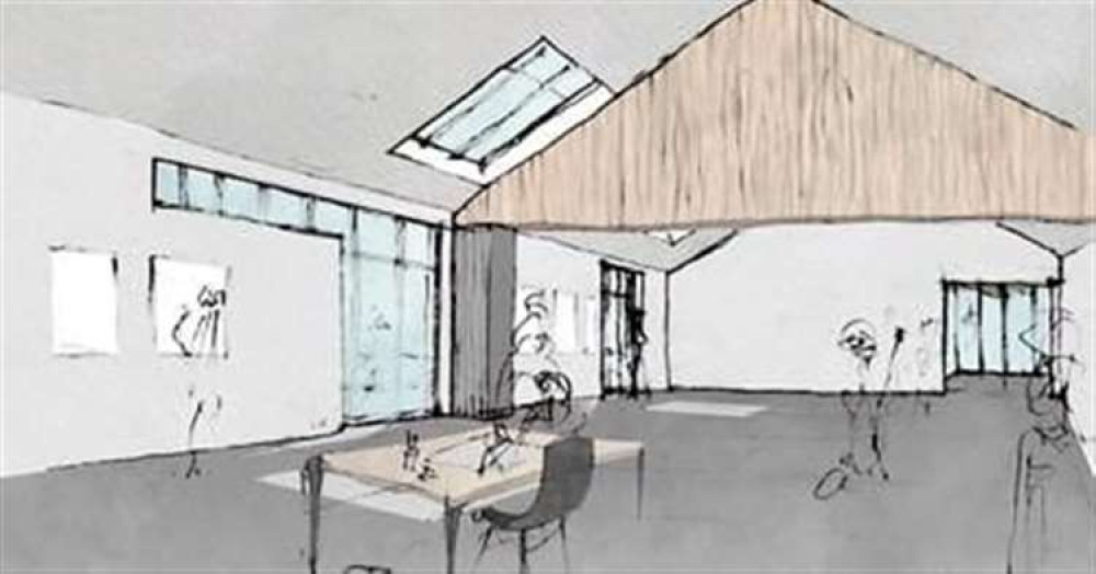 A sketched plan of the new hub. Image credit: RCC / Harris McCormack Architects.