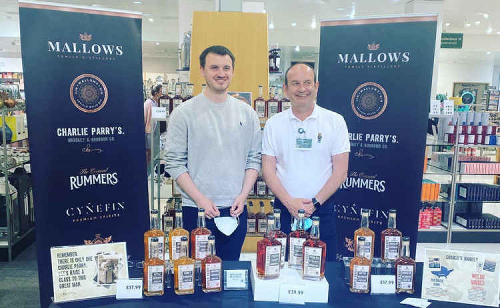 Rhys Mallows with his father Andy (Image via Mallows Distillery)