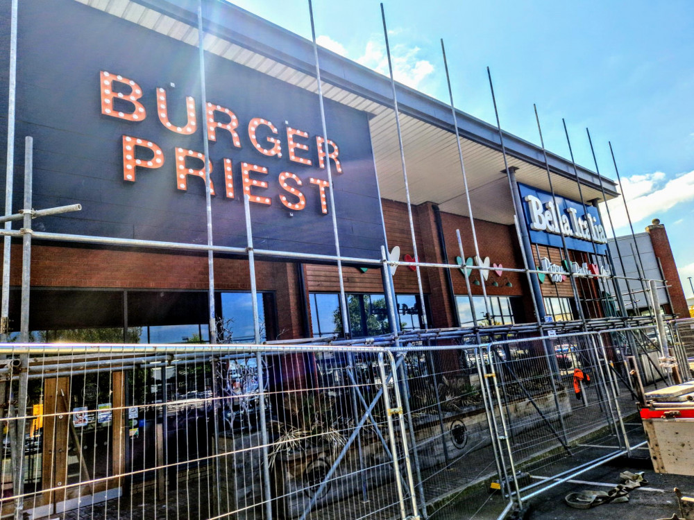 The former Bella Italia and Burger Priest units, Grand Junction Retail Park, have had scaffolding placed around them since Friday 26 May (Ryan Parker).