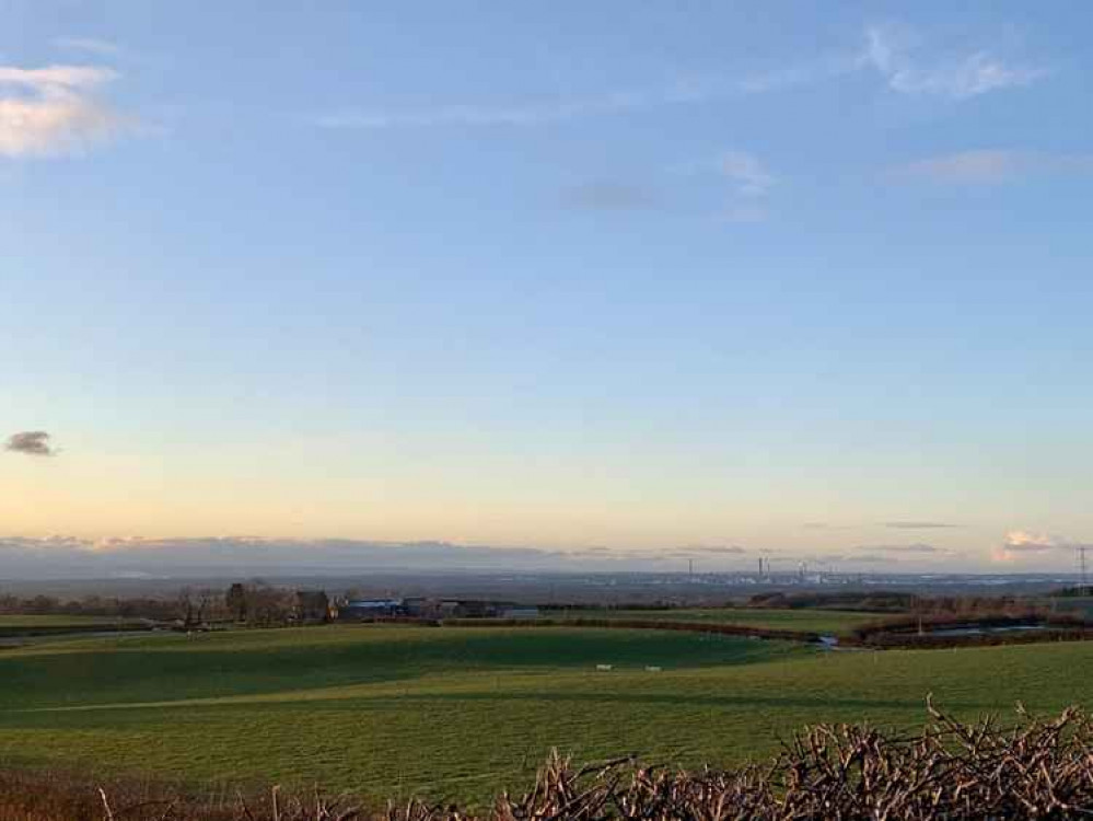 Looking over to Manley Old Hall Farm Looking over to Manley Old Hall Farm