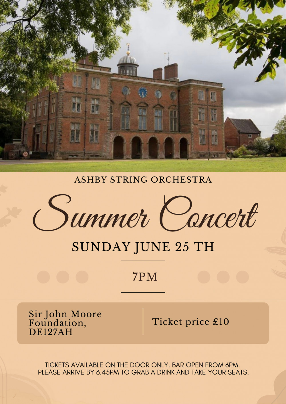 Ashby String Orchestra Summer Concert at at Sir John Moore Foundation, Appleby Magna, near Ashby de la Zouch