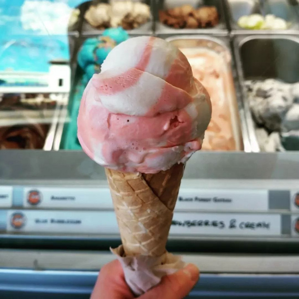 Strawberries and Cream ice cream at Little Ice Cream, Felixstowe (Picture: Suffolk Food Stories)