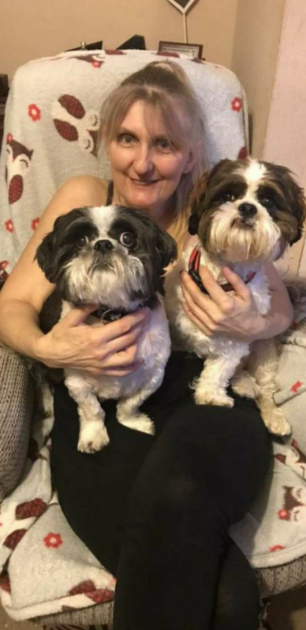 Volunteer Jane and her rescue dogs Volunteer Jane and her rescue dogs