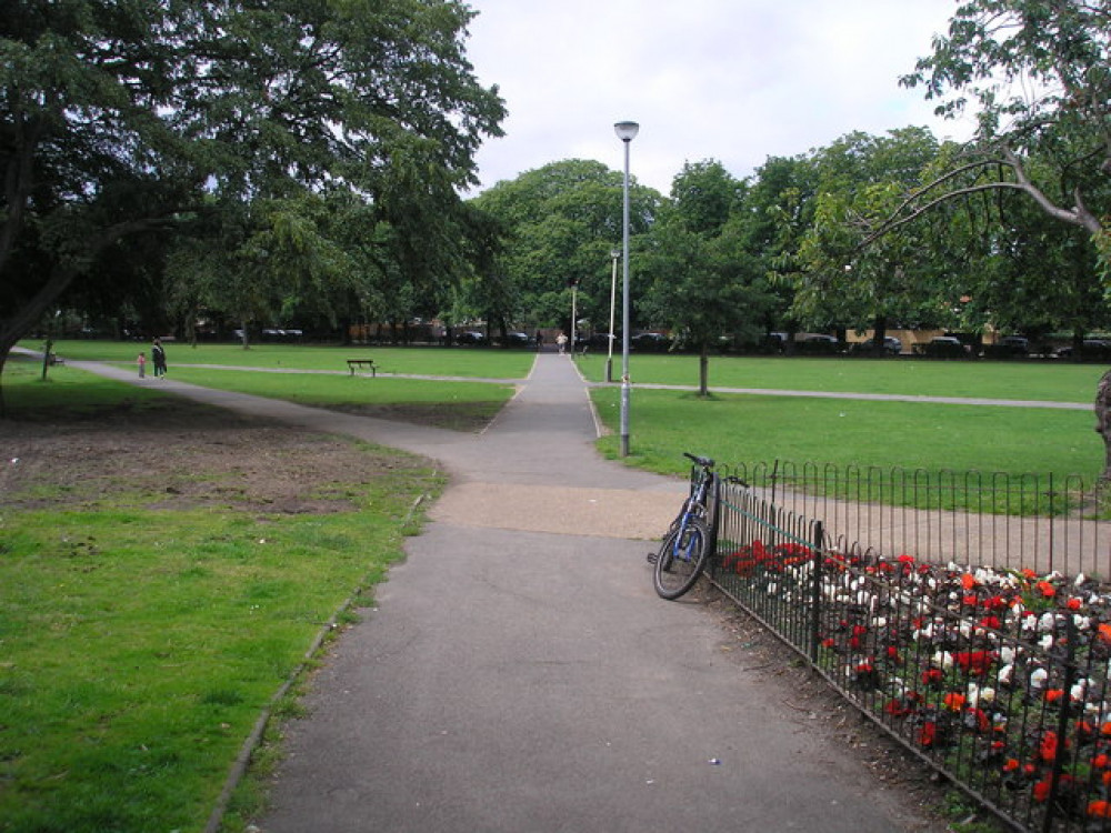 The view of Acton Green Common as seen from just opposite the entrance to Turnham Green Tube Station. Photo: Sandy Gemmill.