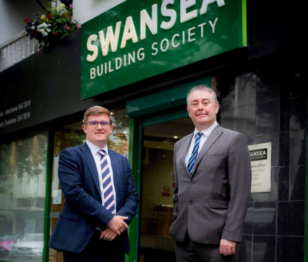 Richard Miles with David Osterland, new manager of the Cowbridge branch