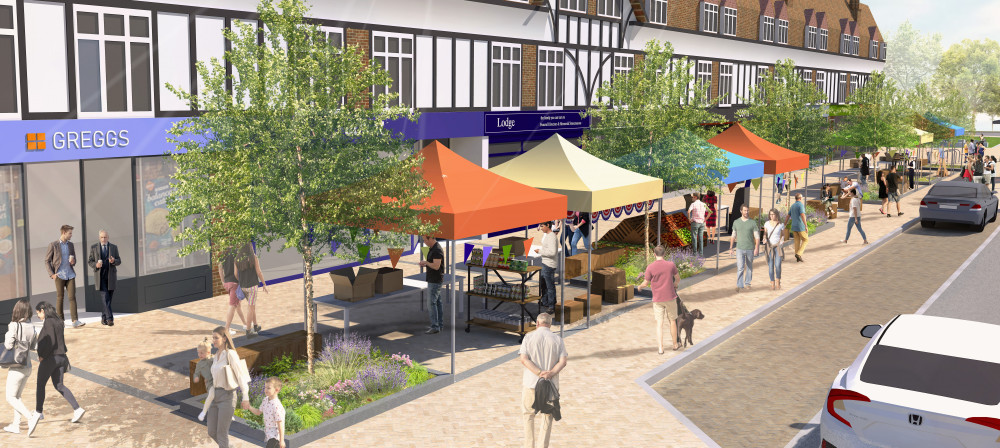 Artistic impression of Option 1 on Market Day