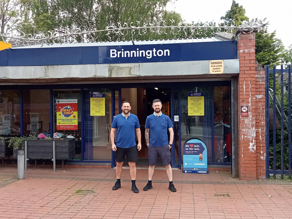 Brinnington railway station employee Stewart Hall (right) has set up a swap-shop with colleague Darin, which has helped reduce anti-social behaviour (Image - Northern)