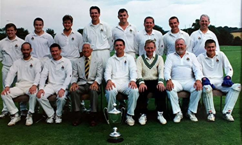 Jon Smart (centre front row) Cowbridge 1st XI 1999, Winners of the Glamorgan County Cricket Club Cup