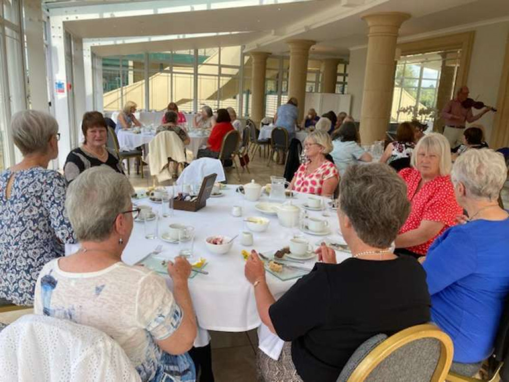 WI members enjoy their cream tea at the Vale Hotel.