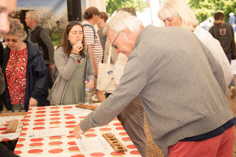 Visitors at the Royal Bath and West Show taking part in cider tasting (Credit: Andrew Gorman) 