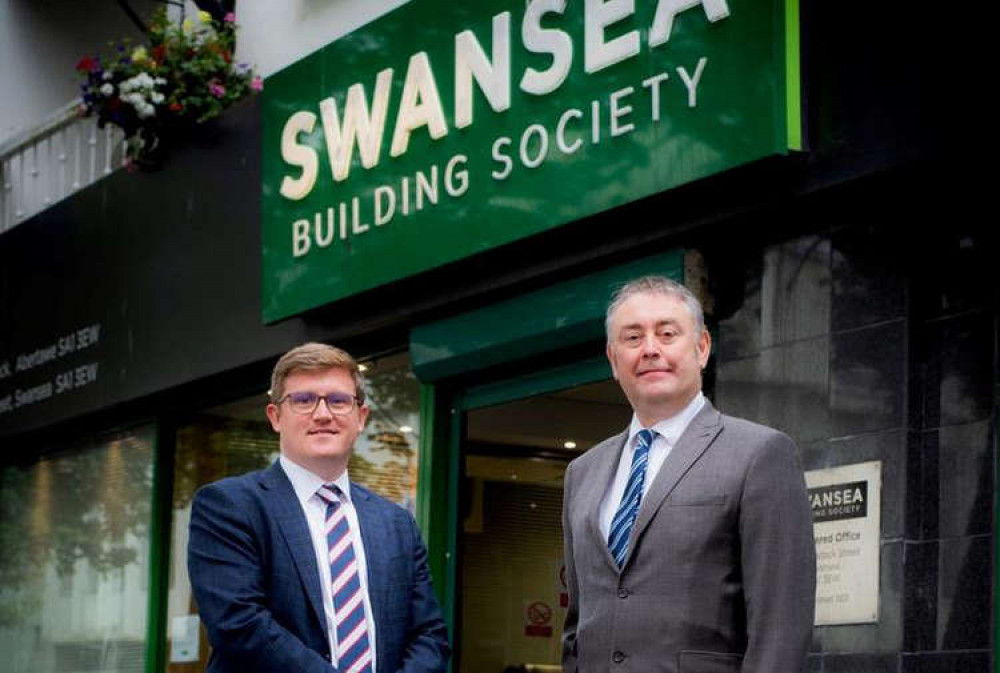 David Osterland, newly appointed Cowbridge branch manager with Richard Miles, Area Manager and Head of Savings