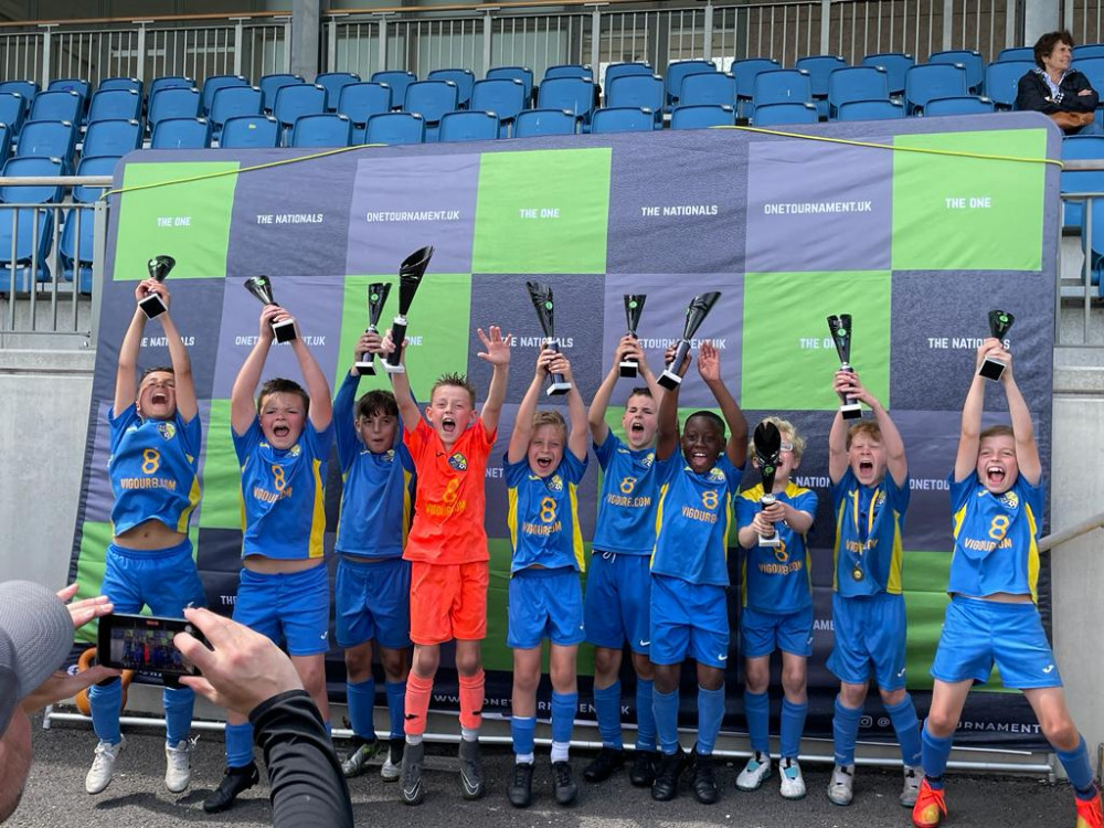 The NPL Youth U9 Fusion's celebrating their success in the recent One Tournament