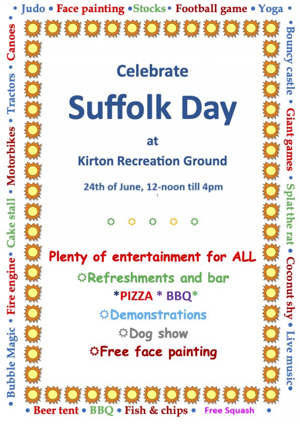 Suffolk Day celebration in Kirton and Falkenham