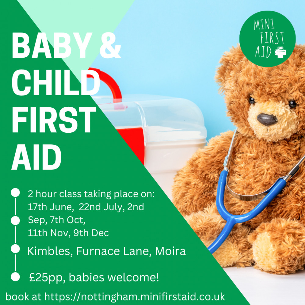 Baby and Child First Aid Class at Kimbles Music and Movement, Moira, near Ashby de la Zouch Baby and Child First Aid Class at Kimbles Music and Movement, Moira, near Ashby de la Zouch