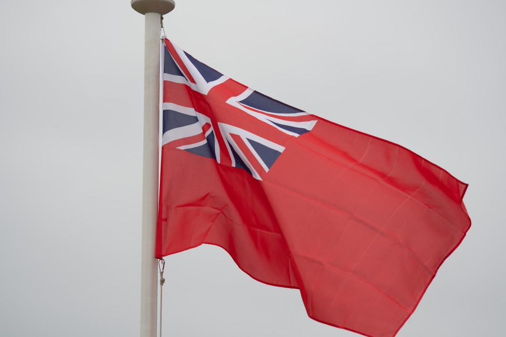 The Red Ensign (Royal Navy flag) has been flown in Oakham's Cutts Close at previous military events. Image credit: Rutland County Council.