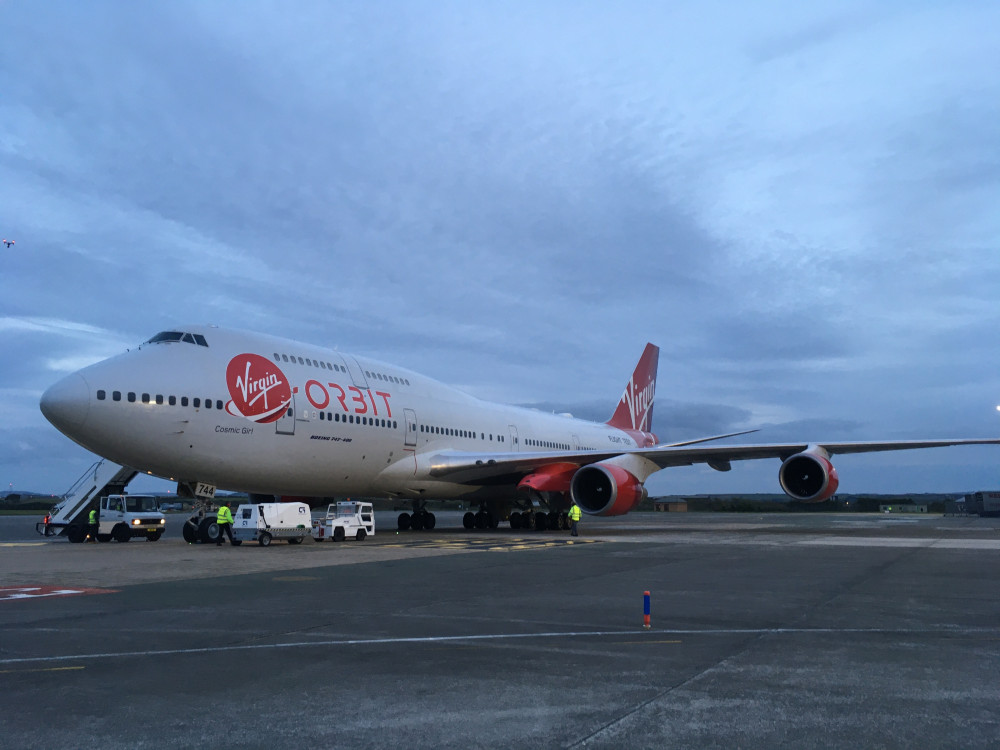 Virgin Orbit\'s Cosmic Girl arriving at Spaceport Cornwall ahead of its first launch (Image: Richard Whitehouse/LDRS)