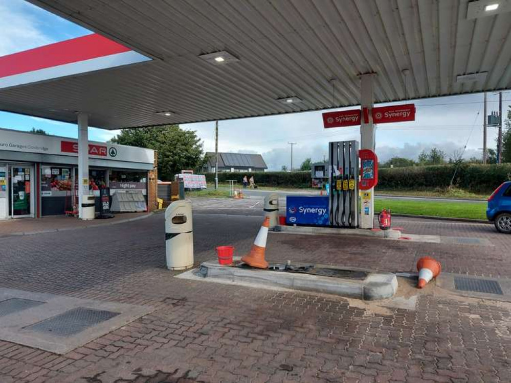 The Cowbridge petrol station is one pump down, after a severe crash recently The Cowbridge petrol station is one pump down, after a severe crash recently