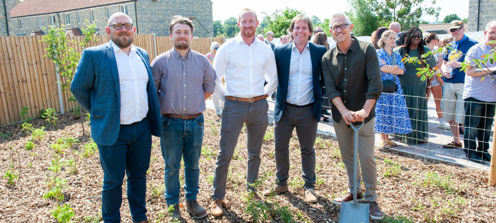 The ex-footballer and Match of the Day presenter planted a tree with Michael Eavis’ grandchildren at the site.