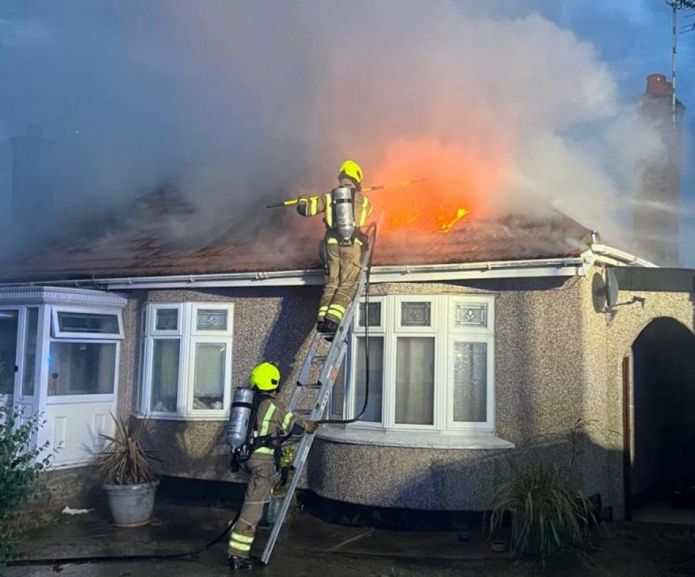 Firefighters tackled the blaze. 