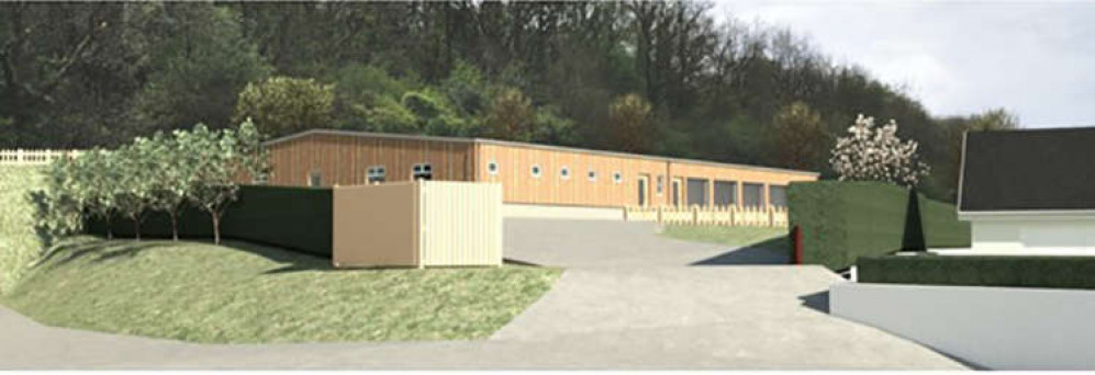 An artist impression of the proposed dog breeding kennels at Tim Vaughan Stables