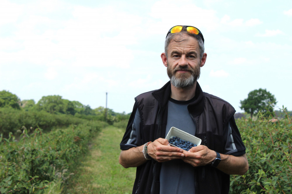 John Salt, manager of Norseman Farm, wants to encourage Macclesfield to pick fruit locally and raise awareness about the nutrition of honey berries. (Image - Alexander Greensmith / Macclesfield Nub News) 