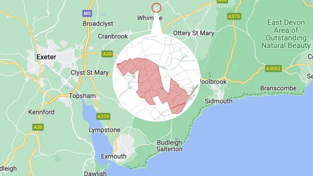 Location of the planned solar farm (Google Maps/ Planning documents)