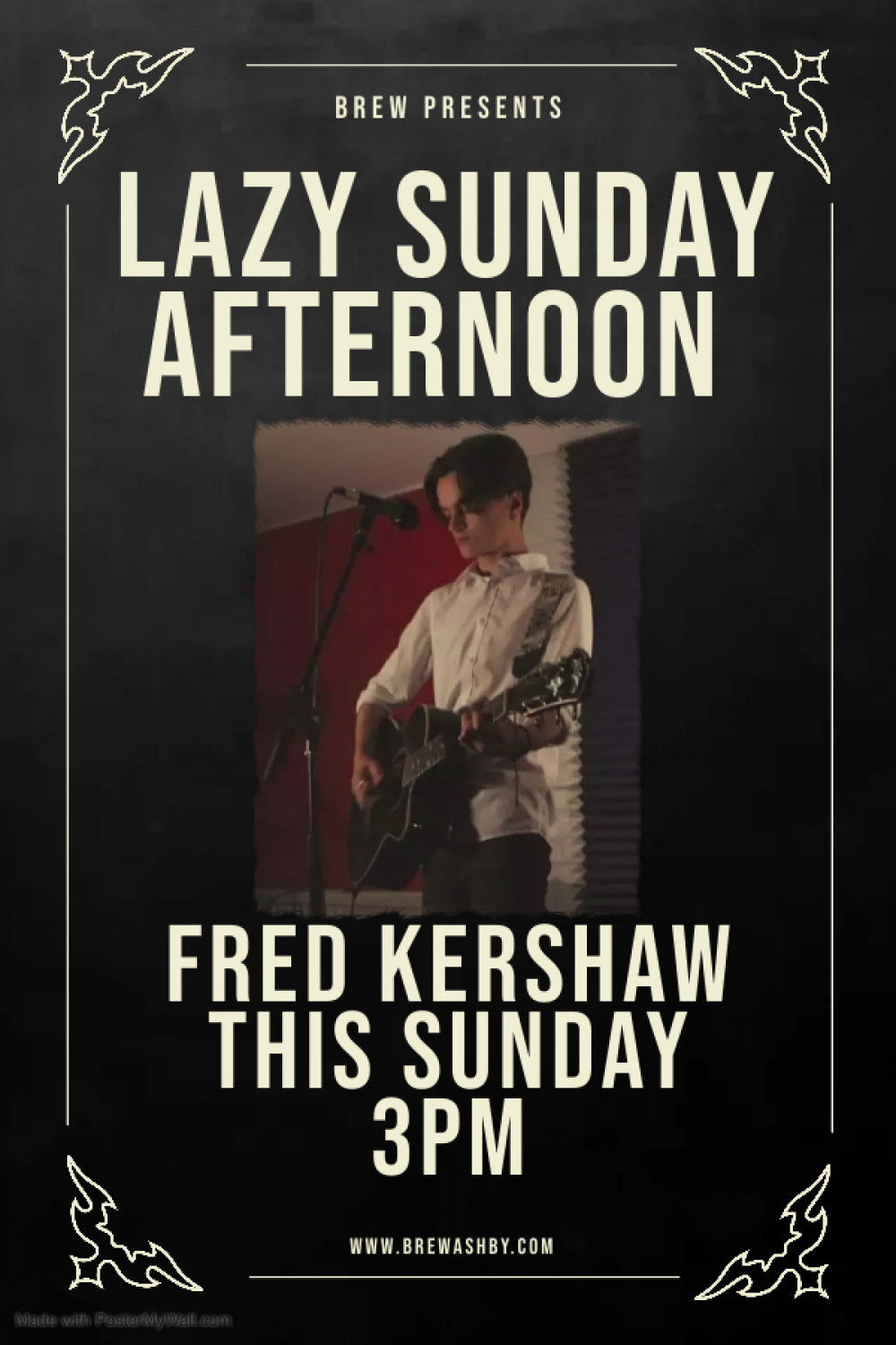 Lazy Sunday Afternoon Acoustic Session with Fred Kershaw at Brew, 106B Market Street, Ashby-de-la-Zouch