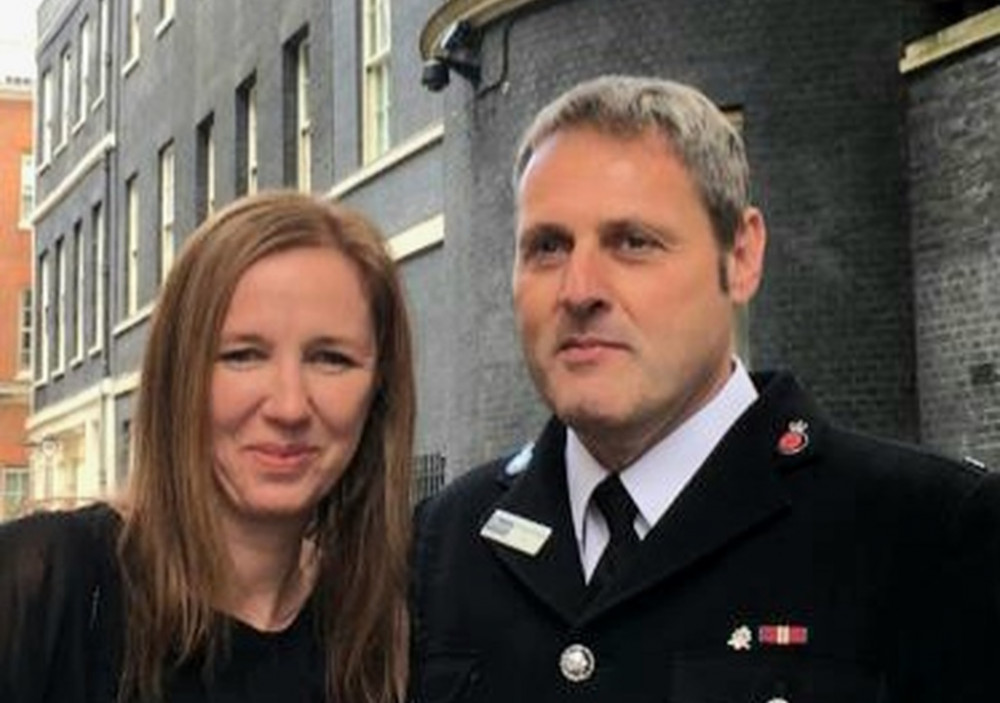 PC Dave Bridge and his wife, Samantha,