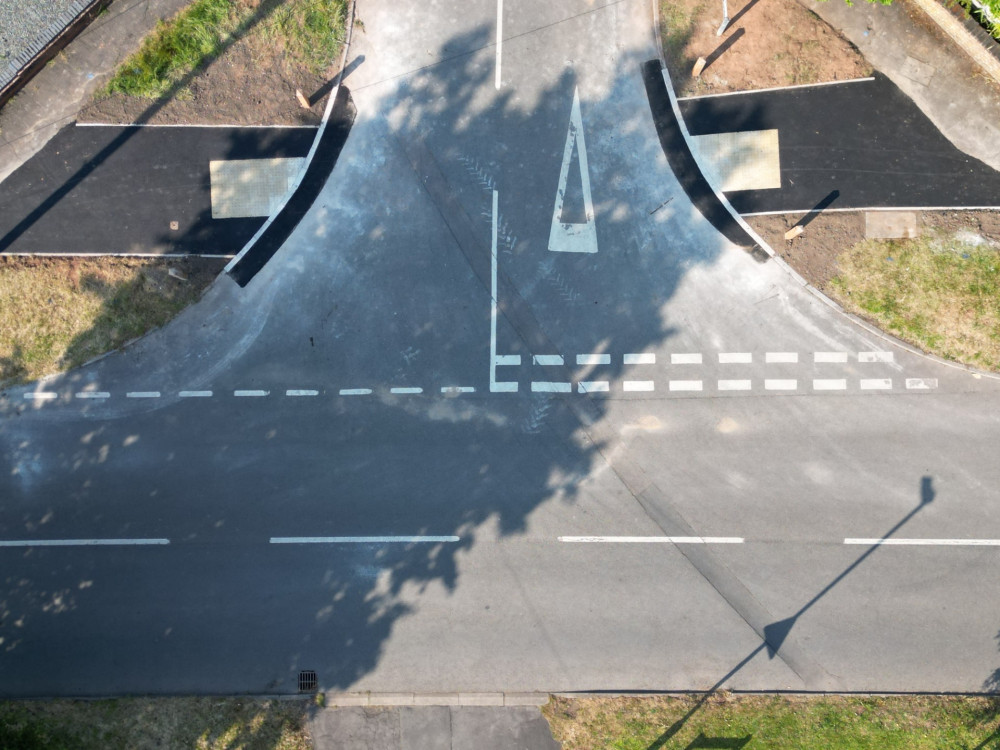 The dropped kerbs have been installed at the junction between Rounds Hill and Oaks Road (image via Cllr Rik Spencer) The dropped kerbs have been installed at the junction between Rounds Hill and Oaks Road (image via Cllr Rik Spencer)