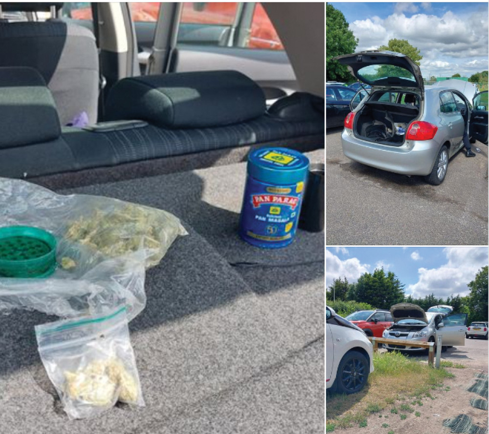 Police discovered drugs in the car. 