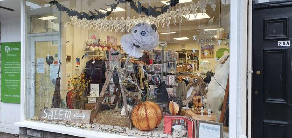 T Hafan Emporium's spooky Halloween display in Cowbridge