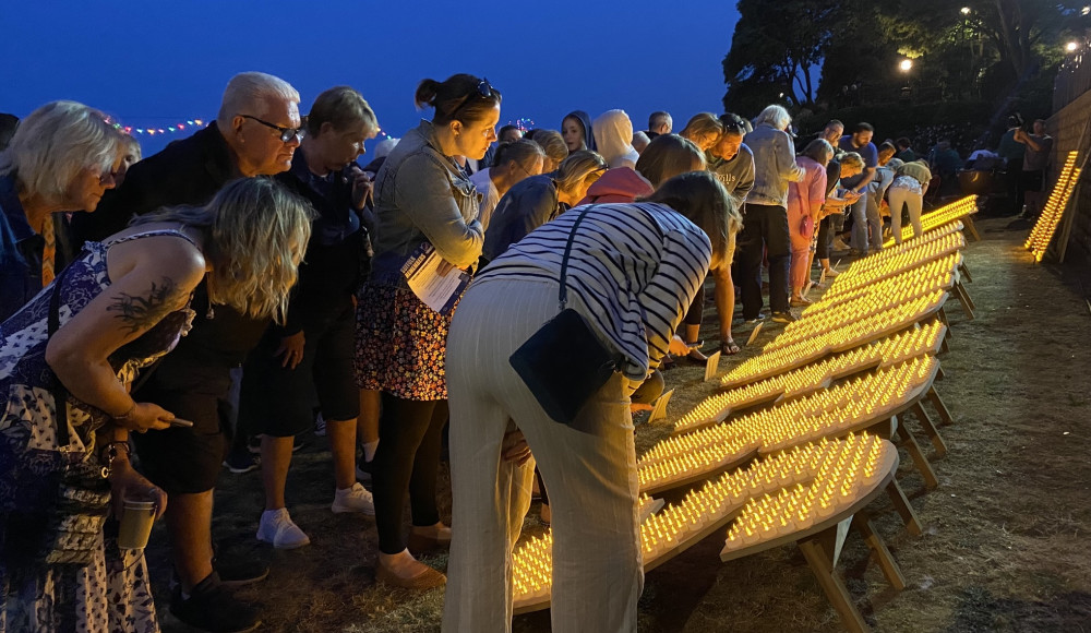 Candles being lit as Suffolk Remembers in Felixstowe (Picture: St Elizabeth Hospice)