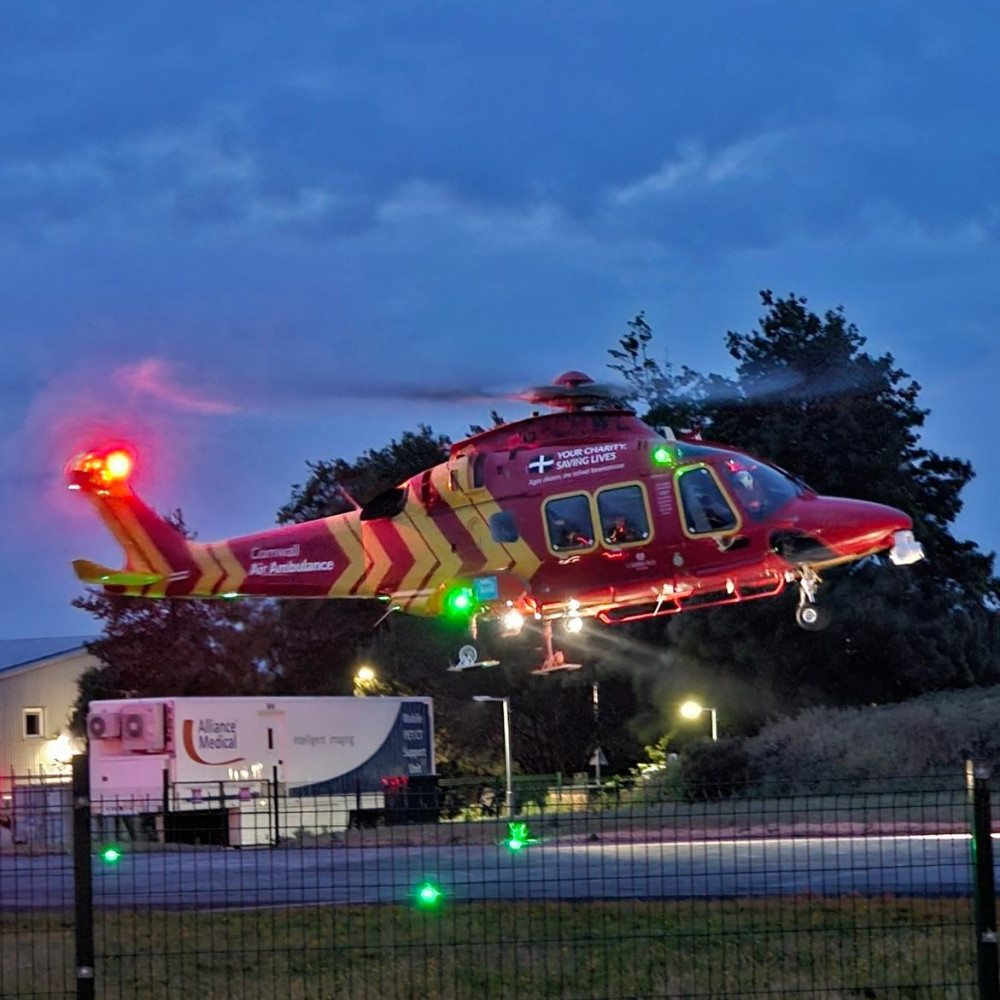 A man has been airlifted to hospital. (Image Credit: Cornwall Air Ambulance) A man has been airlifted to hospital. (Image Credit: Cornwall Air Ambulance)