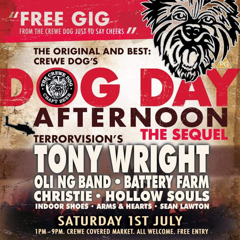 Dog Day Afternoon The Sequel is live inside Crewe Central, Lyceum Square, on Saturday 1 July - running from 1pm until 9pm.