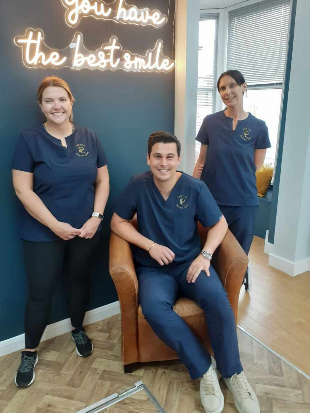 Matt Gilks and two members of his staff at his practice. (Photo: Alsager Nub News) 