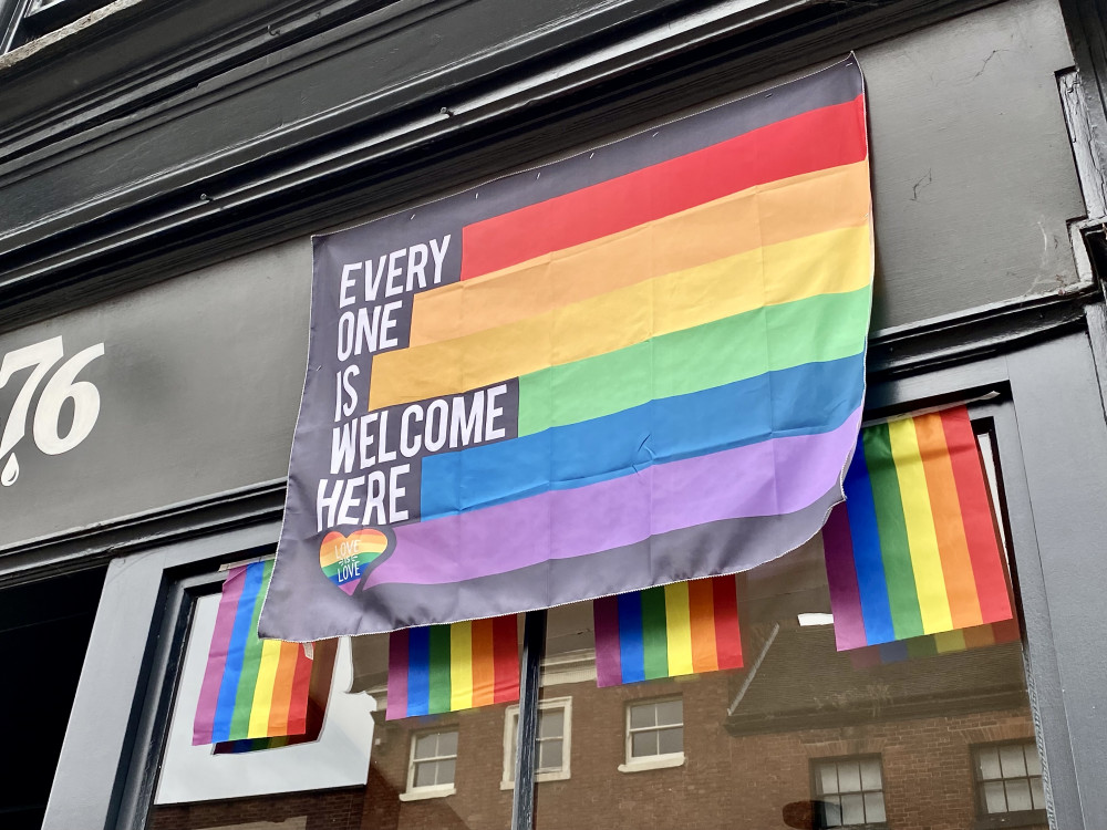 Ashby bars and shops have been decked out in rainbow colours. Photo: Ashby Nub News