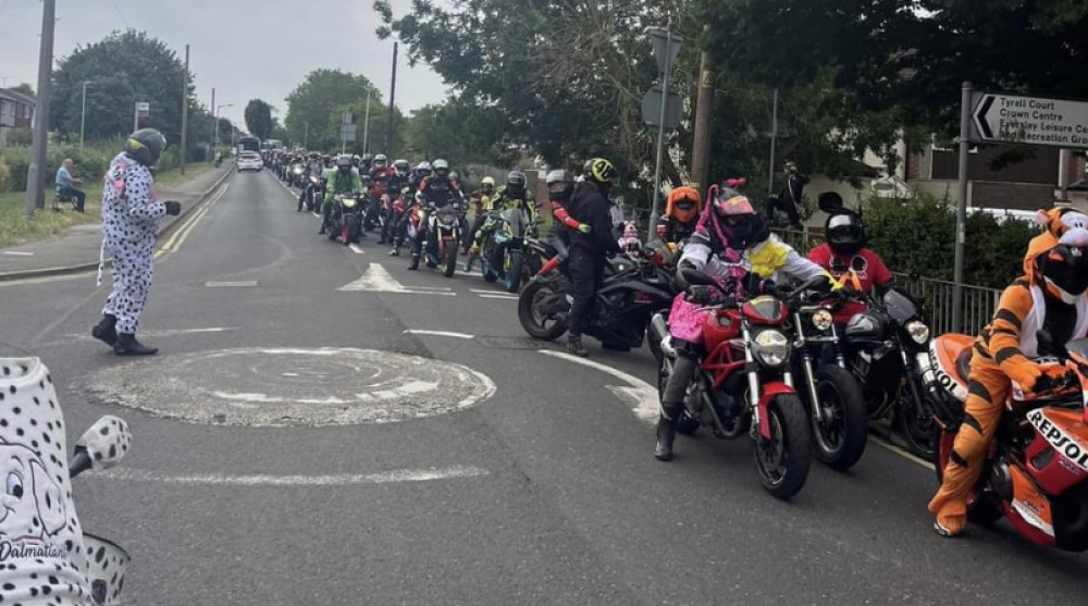 Around 150 bikes joined the tribute to Noah