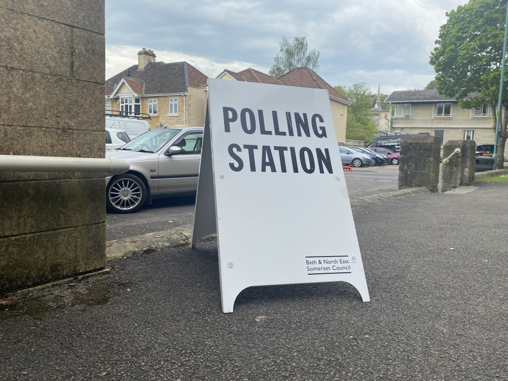 A polling station sign (Image: John Wimperis